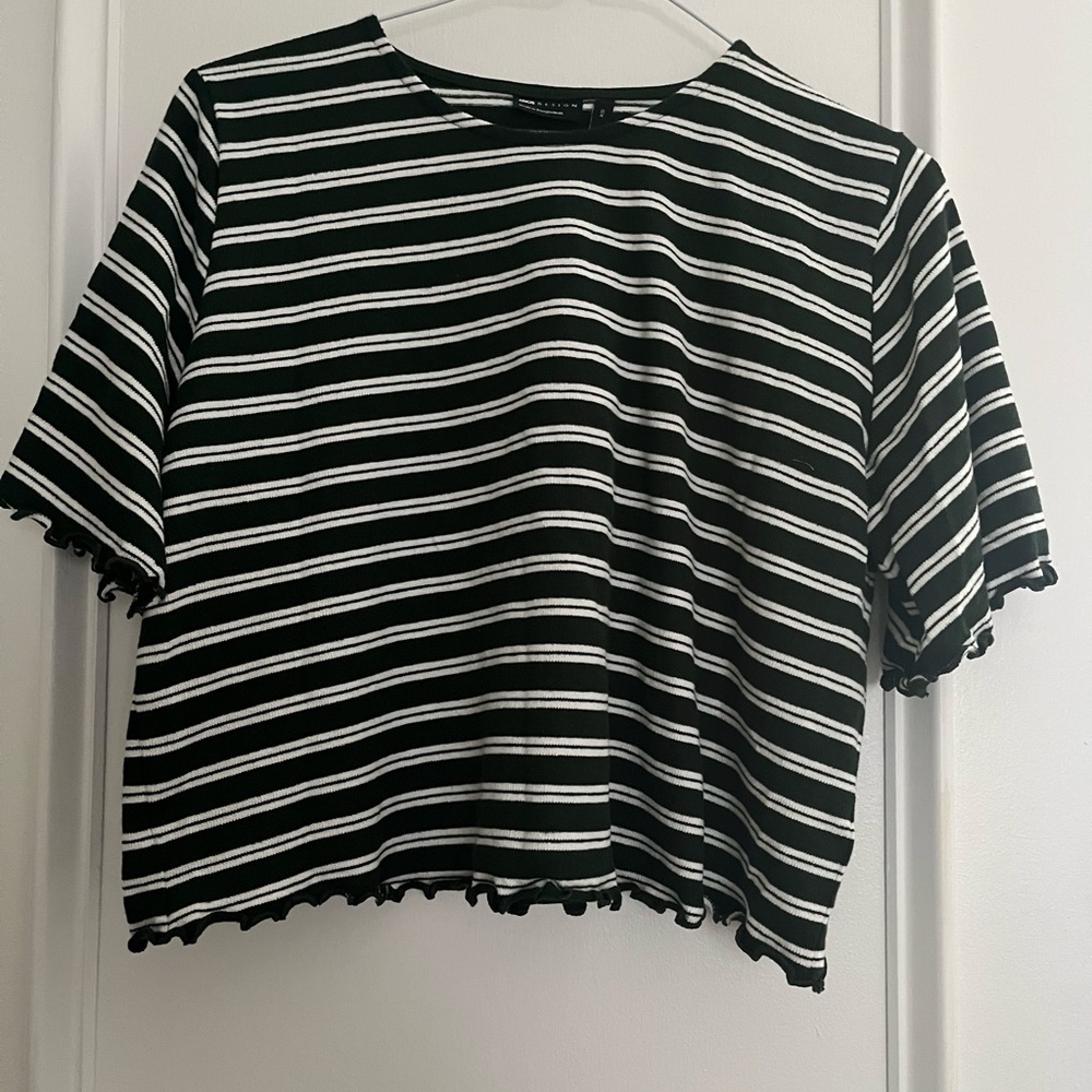 ASOS Black and White Striped Crop Top